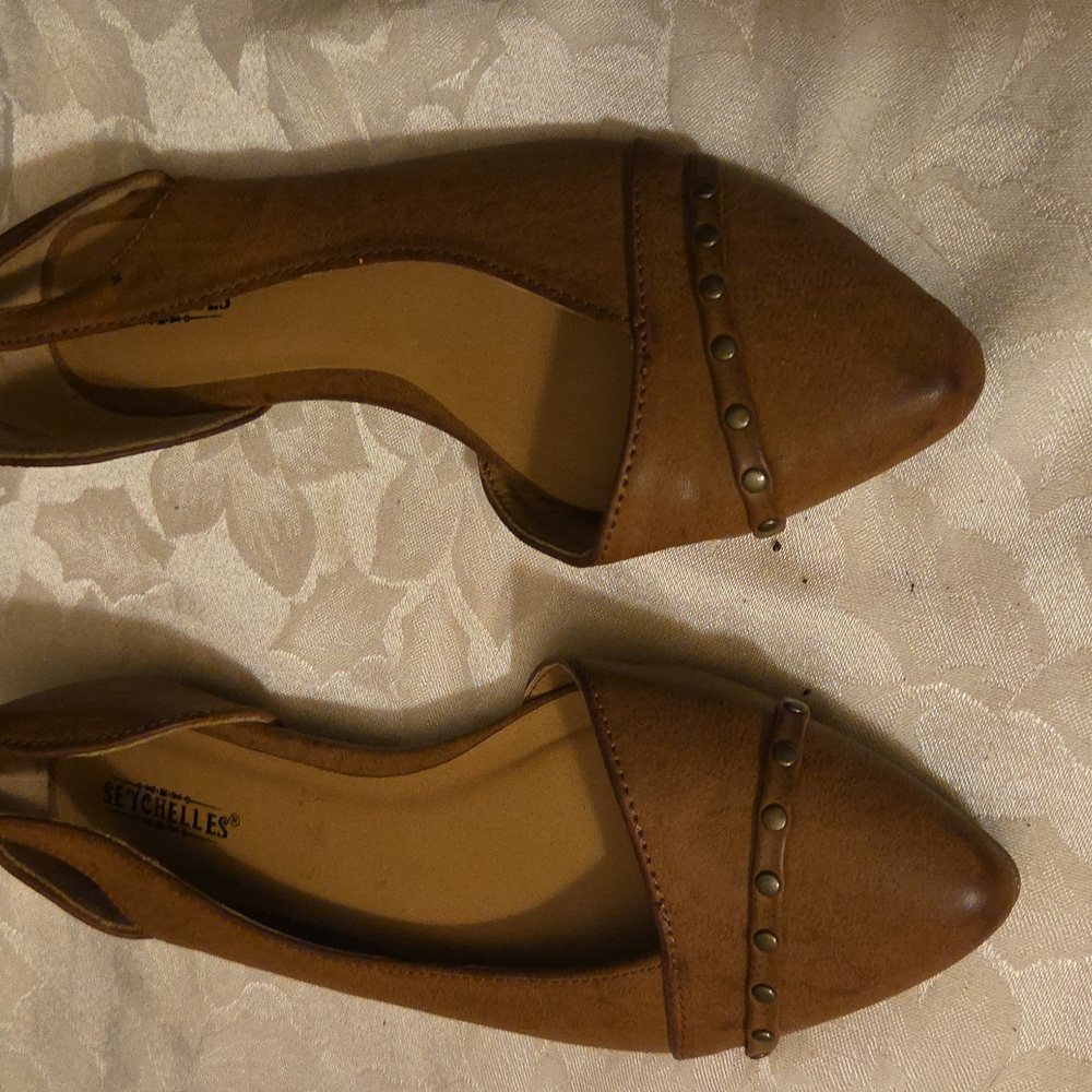 Seychelles Tan Leather Flats